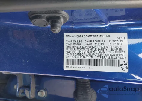 2019 Acura Tlx Tech A-Spec Pkgs from USA, damaged, VIN 19UUB3F61KA001746
